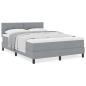 Preview: Boxspringbett mit Matratze Hellgrau 140x200 cm Stoff