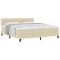 Preview: Boxspringbett mit Matratze Creme 180x200 cm Stoff