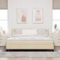 Preview: Boxspringbett mit Matratze Creme 180x200 cm Stoff