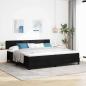 Preview: ARDEBO.de - Boxspringbett mit Matratze Schwarz 200x200 cm Stoff