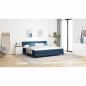 Preview: Boxspringbett mit Matratze Blau 200x200 cm Stoff