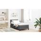 Preview: Boxspringbett mit Matratze Dunkelgrau 90x190 cm Stoff