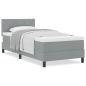 Preview: Boxspringbett mit Matratze Hellgrau 90x200 cm Stoff