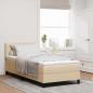 Preview: ARDEBO.de - Boxspringbett mit Matratze Creme 90x200 cm Stoff