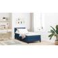 Preview: Boxspringbett mit Matratze Blau 90x200 cm Stoff