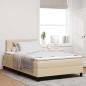 Preview: ARDEBO.de - Boxspringbett mit Matratze Creme 120x190 cm Stoff