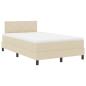Preview: Boxspringbett mit Matratze Creme 120x190 cm Stoff