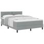 Preview: Boxspringbett mit Matratze Hellgrau 140x200 cm Stoff