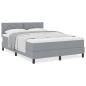 Preview: Boxspringbett mit Matratze Hellgrau 140x200 cm Stoff