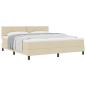 Preview: Boxspringbett mit Matratze Creme 180x200 cm Stoff