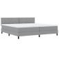 Preview: Boxspringbett mit Matratze Hellgrau 200x200 cm Stoff