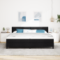Preview: Boxspringbett mit Matratze Schwarz 200x200 cm Stoff