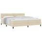 Preview: Boxspringbett mit Matratze Creme 200x200 cm Stoff