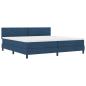 Preview: Boxspringbett mit Kopfteil Blau 200 x 200 cm Stoff