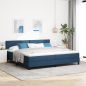Preview: Boxspringbett mit Kopfteil Blau 200 x 200 cm Stoff