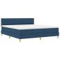 Preview: Boxspringbett mit Matratze Blau 180x200 cm Stoff