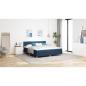 Preview: Boxspringbett mit Matratze Blau 180x200 cm Stoff