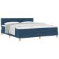 Preview: Boxspringbett mit Matratze Blau 180x200 cm Stoff