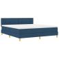 Preview: Boxspringbett mit Matratze Blau 180x200 cm Stoff