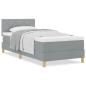 Preview: Boxspringbett mit Matratze Hellgrau 100x200 cm Stoff