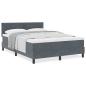 Preview: Boxspringbett mit Matratze Dunkelgrau 140x200 cm Samt