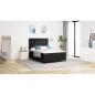 Preview: Boxspringbett mit Matratze Schwarz 140 x 190 cm Stoff
