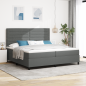 Preview: Boxspringbett mit Matratze Dunkelgrau 200x200 cm Stoff