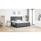 Preview: Boxspringbett mit Matratze Dunkelgrau 200x200 cm Stoff