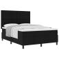 Preview: ARDEBO.de - Boxspringbett mit Matratze Schwarz 160x200 cm Stoff