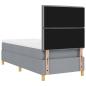 Preview: ARDEBO.de - Boxspringbett mit Matratze Hellgrau 80x200 cm Stoff