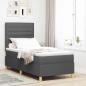 Preview: ARDEBO.de - Boxspringbett mit Matratze Dunkelgrau 80x200 cm Stoff