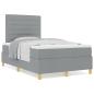 Preview: Boxspringbett mit Matratze Hellgrau Kleines Doppelstoff