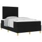 Preview: Boxspringbett mit Matratze Schwarz Kleines Doppelbett Stoff