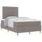 Preview: Boxspringbett mit Matratze Taupe Klein Doppelstoff