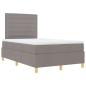 Preview: Boxspringbett mit Matratze Taupe Klein Doppelstoff