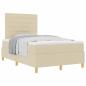 Preview: Boxspringbett mit Matratze Creme Kleines Doppelbett Stoff