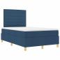 Preview: Boxspringbett mit Matratze Blau Small Double Stoff