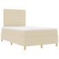 Preview: Boxspringbett mit Matratze Creme 120x200 cm Stoff