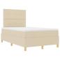 Preview: Boxspringbett mit Matratze Creme 120x200 cm Stoff