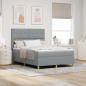 Preview: ARDEBO.de - Boxspringbett mit Kopfteil Hellgrau 160 x 200 cm Stoff