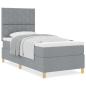 Preview: Boxspringbett mit Matratze Hellgrau 90x200 cm Stoff