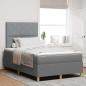 Preview: Boxspringbett mit Matratze Hellgrau Klein-Doppel Stoff