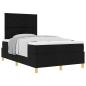 Preview: Boxspringbett mit Matratze Schwarz Kleines Doppelbett Stoff