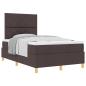Preview: Boxspringbett mit Matratze Dunkelbraun kleines Doppel Stoff