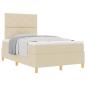 Preview: Boxspringbett mit Matratze Creme Kleines Doppelbett Stoff