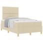 Preview: Boxspringbett mit Matratze Creme Kleines Doppelbett Stoff