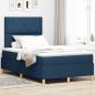 Preview: ARDEBO.de - Boxspringbett mit Matratze Blau Kleines Doppel Stoff