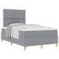 Preview: Boxspringbett mit Matratze in Hellgrau, 120x200 cm aus Stoff