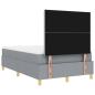 Preview: Boxspringbett mit Matratze in Hellgrau, 120x200 cm aus Stoff