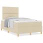 Preview: Boxspringbett mit Matratze Creme 120x200 cm Stoff